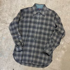 Vintage Pendleton Plaid Wool Flannel Long Sleeve Large USA 60s 70s 80s